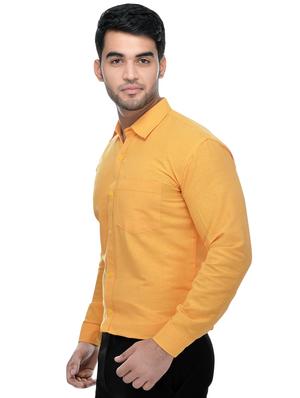 yellow and orange khadi combo shirts - 16486763 - Standard Image - 3