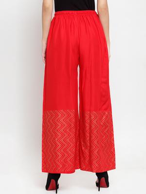 drawstring waist chevron detail palazzo - 16487999 - Standard Image - 3