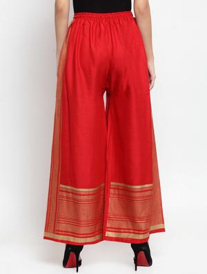 drawstring waist foil print palazzo - 16488009 - Standard Image - 3