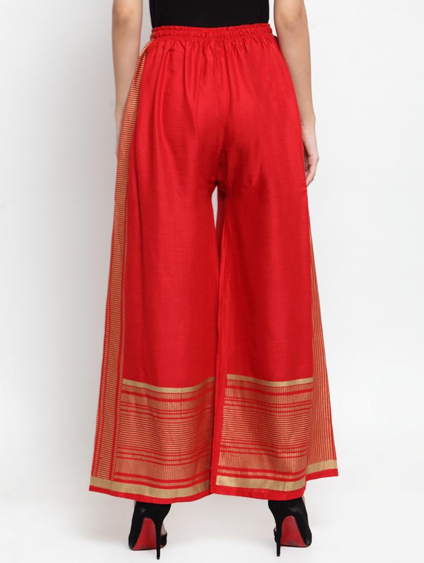 drawstring waist foil print palazzo - 16488009 - Zoom Image - 3