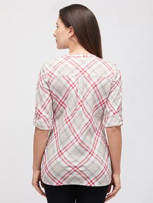 roll up sleeved plaid shirt - 16489158 - Standard Image - 3
