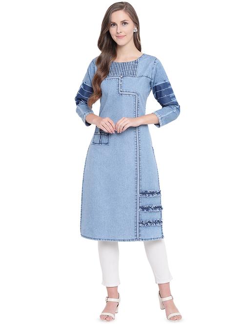 pintucks straight kurta - 16489741 - Standard Image - 1