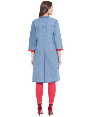 embroidered straight kurta - 16489743 - Standard Image - 3