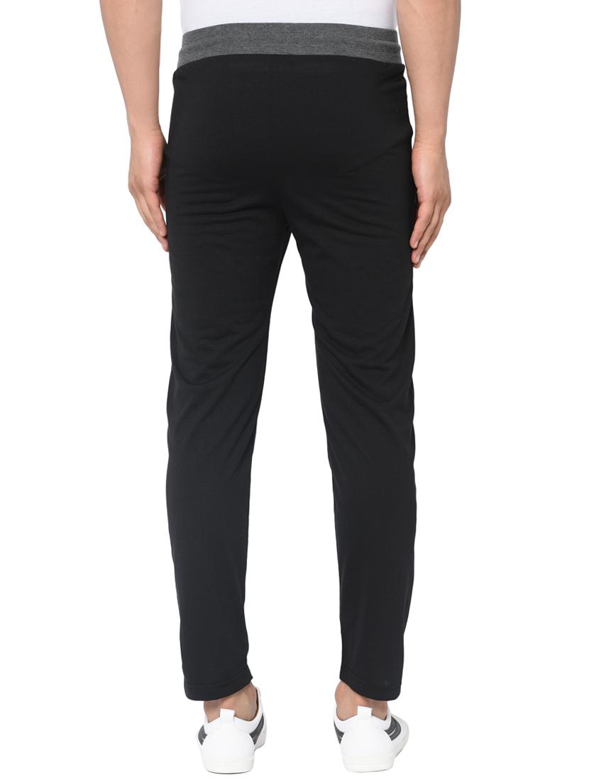 black solid full length track pant - 16489901 - Zoom Image - 3