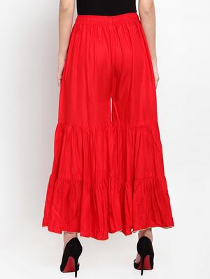 red rayon sharara - 16490482 - Standard Image - 3