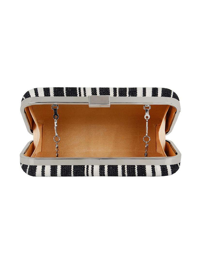 black cotton polyester blend box clutch - 16491036 - Zoom Image - 3