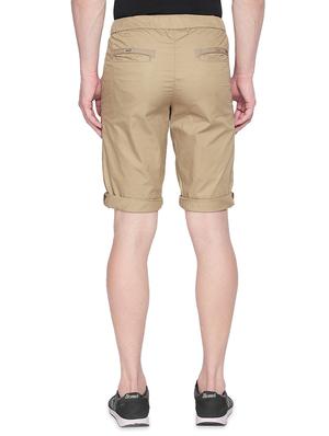 beige solid bermuda shorts - 16491908 - Standard Image - 3