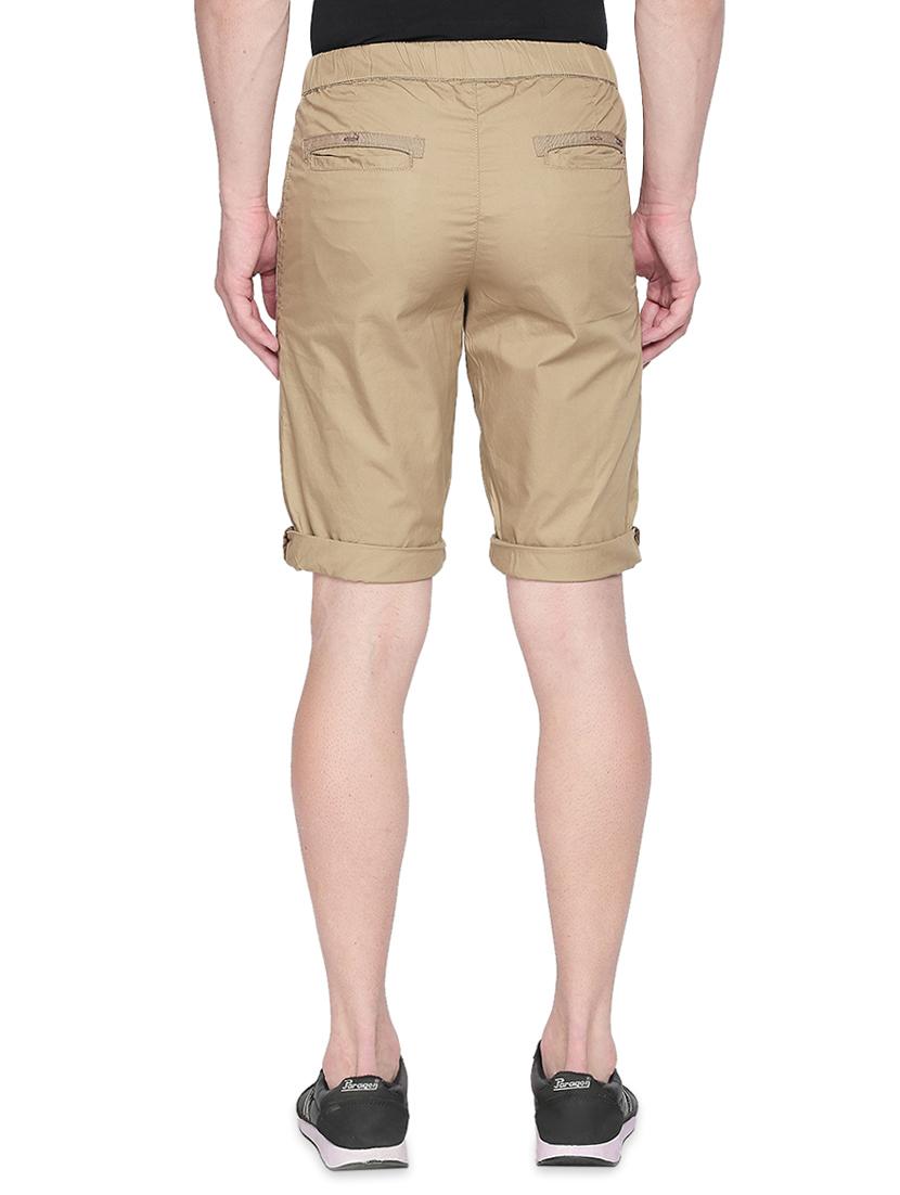 beige solid bermuda shorts - 16491908 - Zoom Image - 3