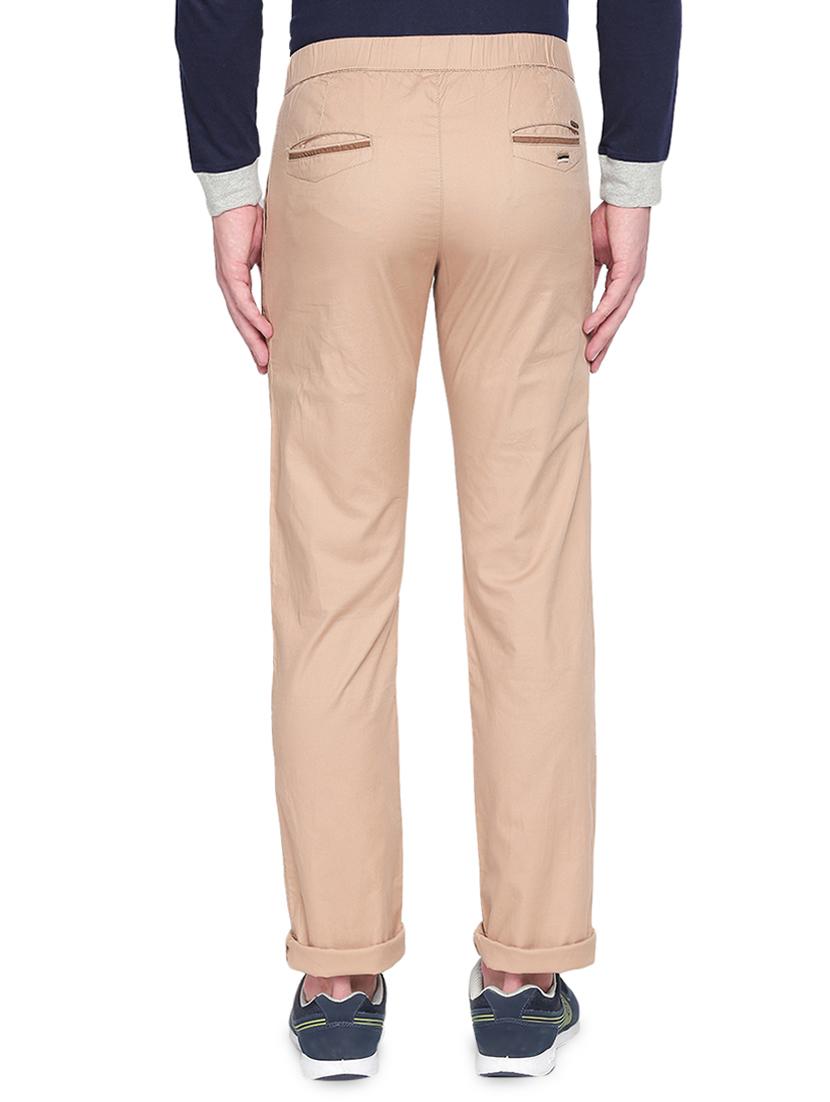 beige solid full length track pant - 16491985 - Zoom Image - 3