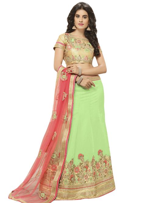 embroidered flared lehenga - 16492506 - Very Small Image - 1