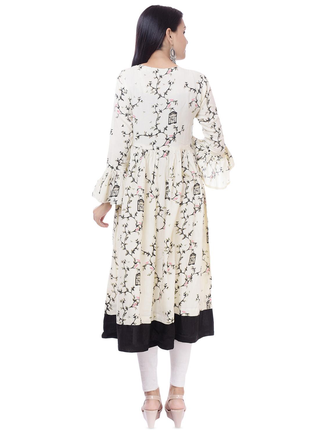 Conversational flared kurta - 16492869 - Zoom Image - 3