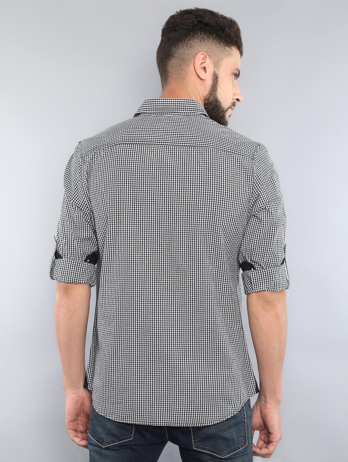 black checkered casual shirt - 16492981 - Zoom Image - 3