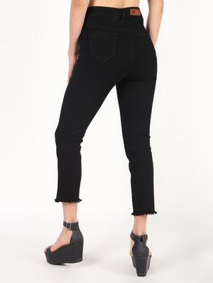 high rise frayed hem jeans - 16493062 - Standard Image - 3