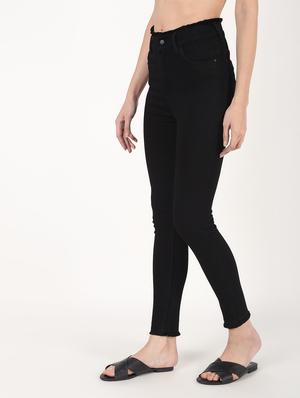 high rise frayed hem jeans - 16493124 - Standard Image - 3