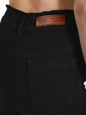 high rise frayed hem jeans - 16493124 - Standard Image - 6