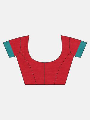 bordered plain saree with blouse - 16493204 - Standard Image - 3
