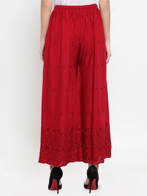 embroidered flared palazzo - 16493463 - Standard Image - 3
