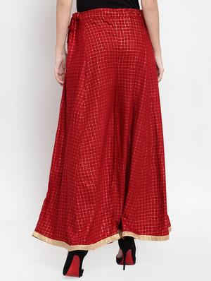 gold print flared palazzo - 16493470 - Standard Image - 3