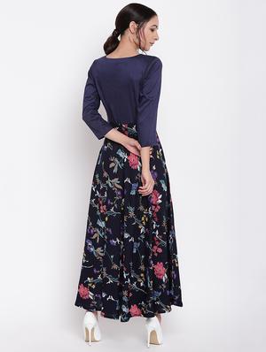 floral fit & flare ethnic dress - 16493485 - Standard Image - 3