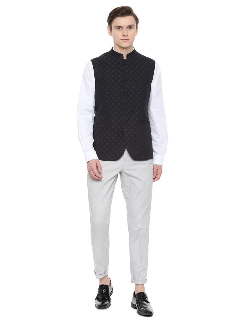black printed nehru jacket - 16493740 - Zoom Image - 3