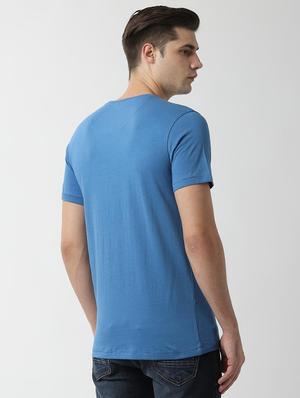 blue chest print t-shirt - 16493948 - Standard Image - 3