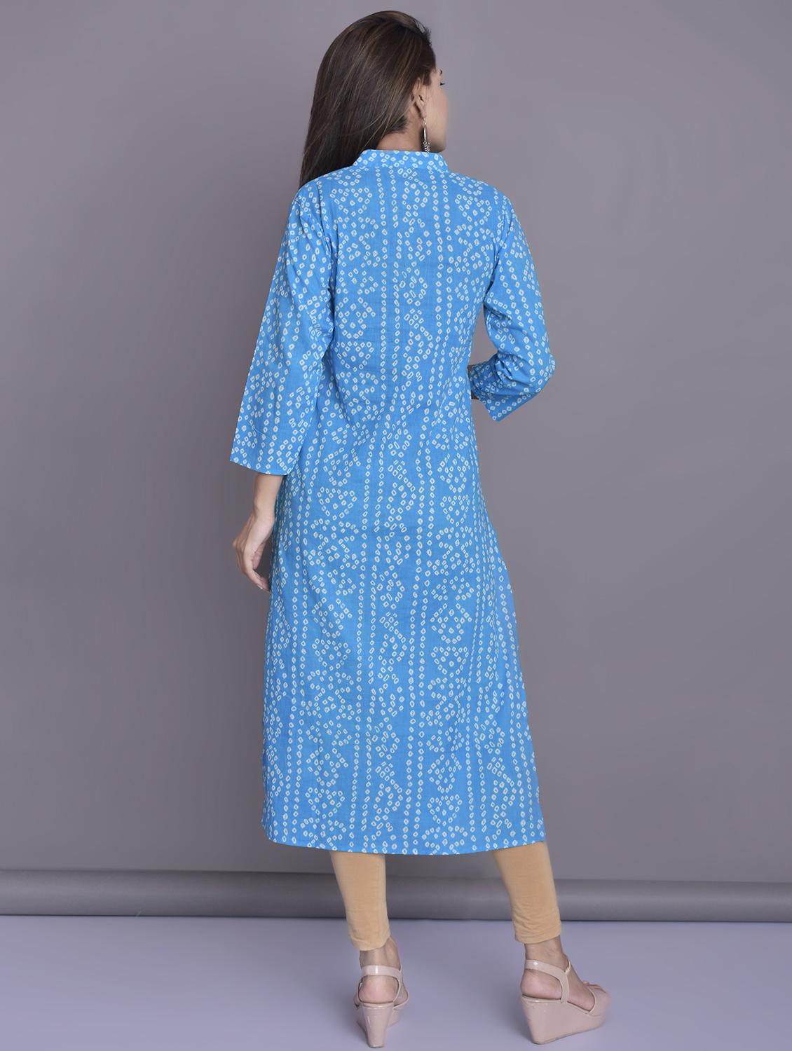 bandhani straight kurta - 16494160 - Zoom Image - 3
