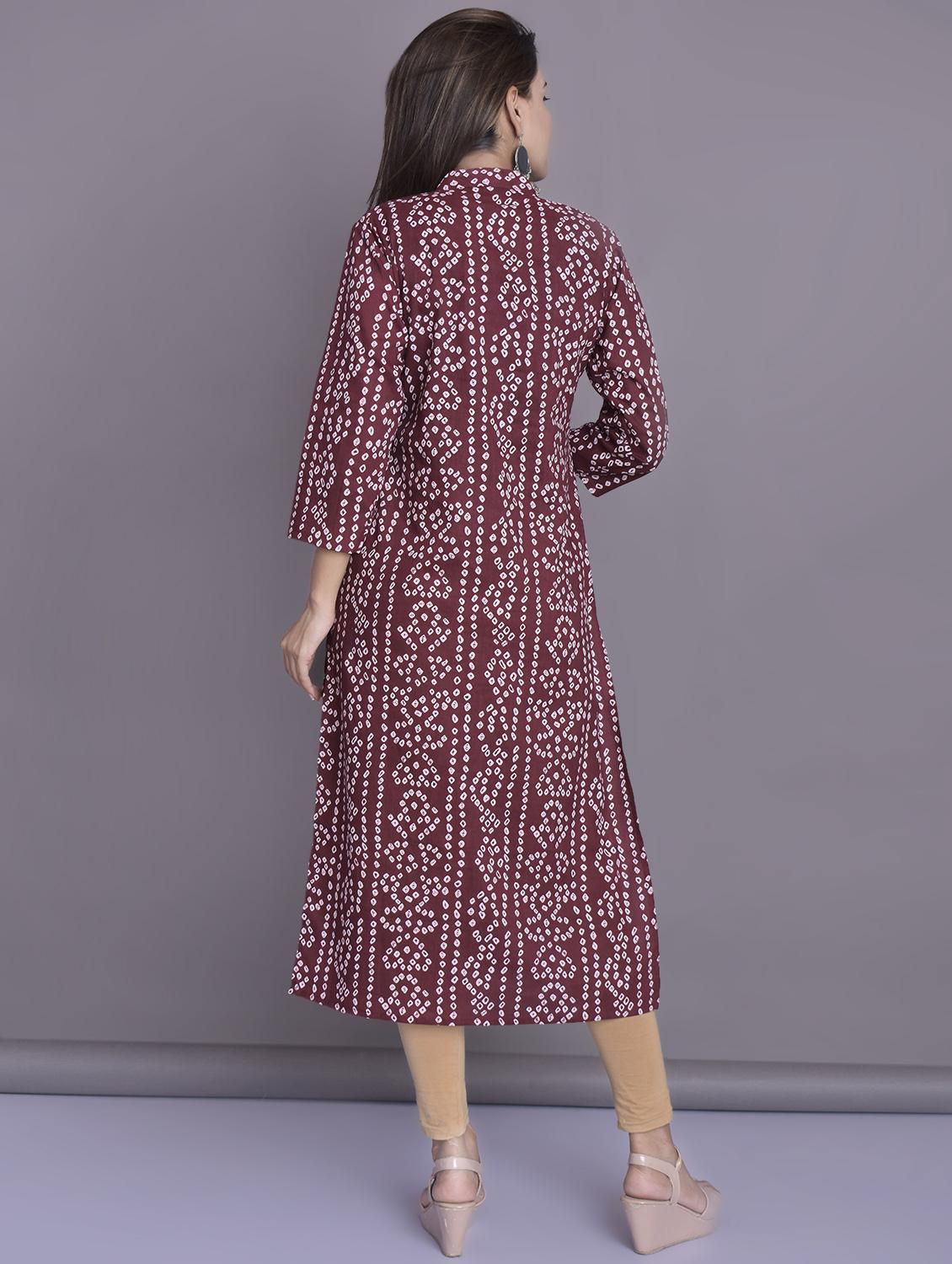 bandhani straight kurta - 16494161 - Zoom Image - 3