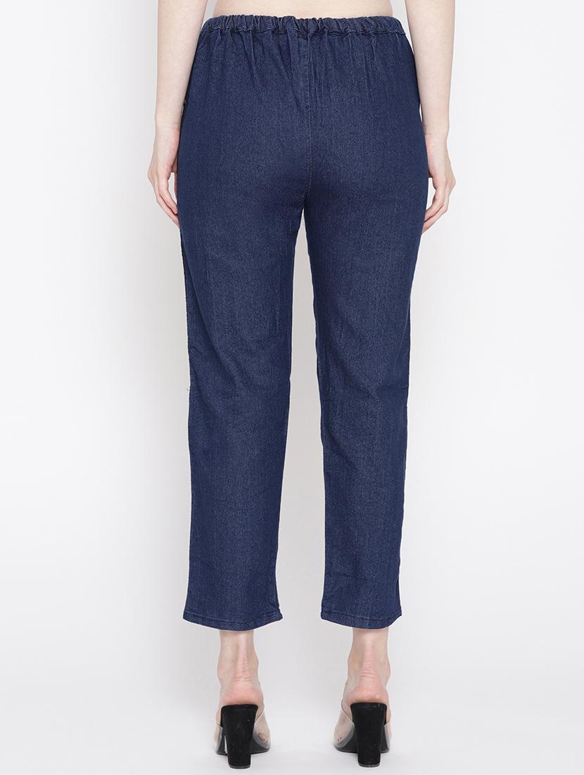 side taped drawstring waist jeans - 16494415 - Zoom Image - 3