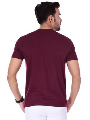 maroon solid t-shirt - 16494501 - Standard Image - 3