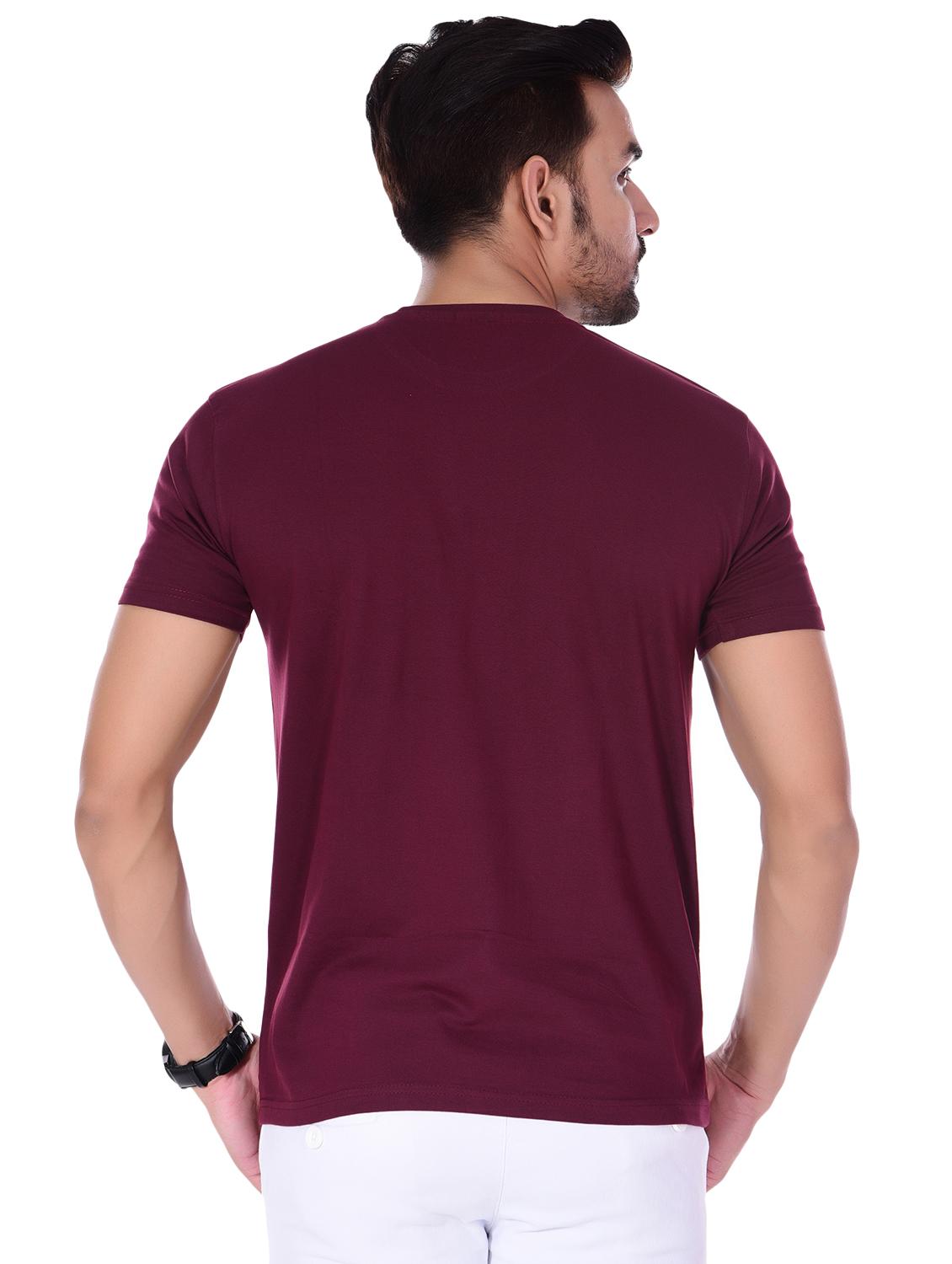 maroon solid t-shirt - 16494501 - Zoom Image - 3