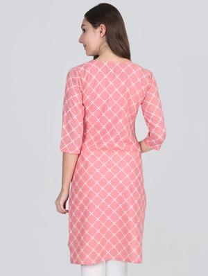 block printed straight kurta - 16495867 - Standard Image - 3