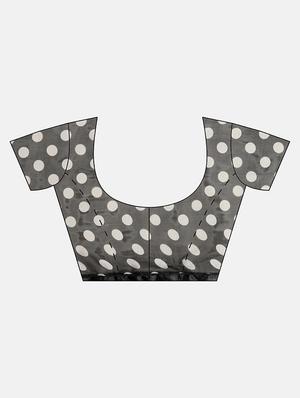 polka dots ruffled saree with blouse - 16495894 - Standard Image - 3