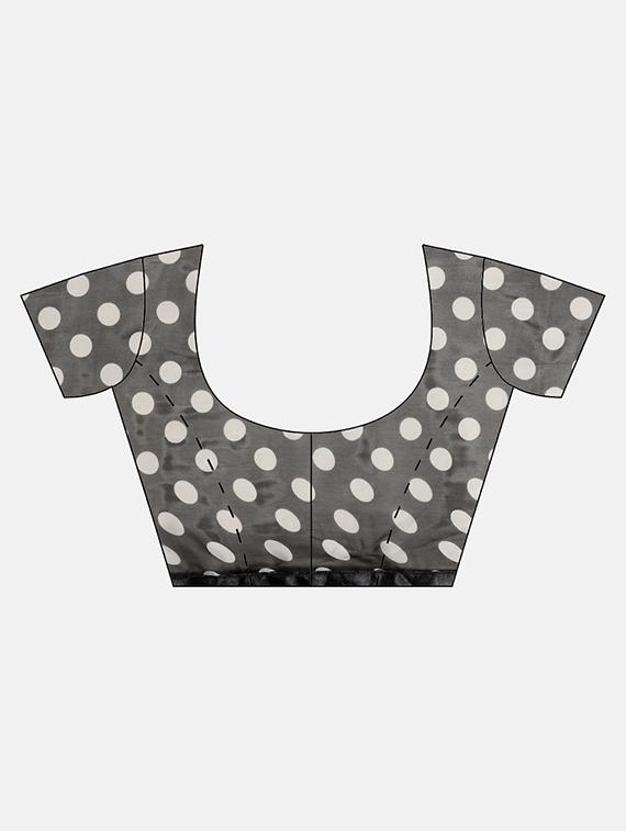 polka dots ruffled saree with blouse - 16495894 - Zoom Image - 3