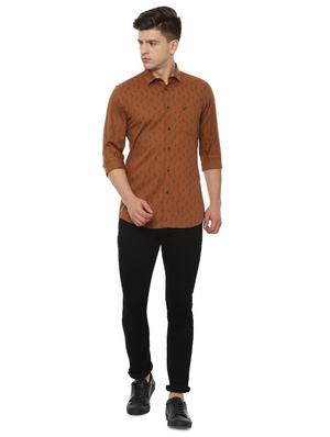 brown printed casual shirt - 16496161 - Standard Image - 3