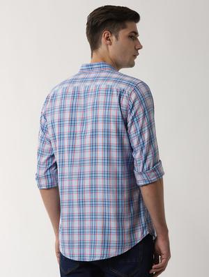 blue checkered casual shirt - 16496267 - Standard Image - 3