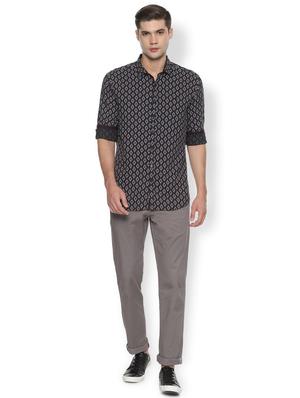 navy blue cotton blend casual shirt - 16496273 - Standard Image - 3