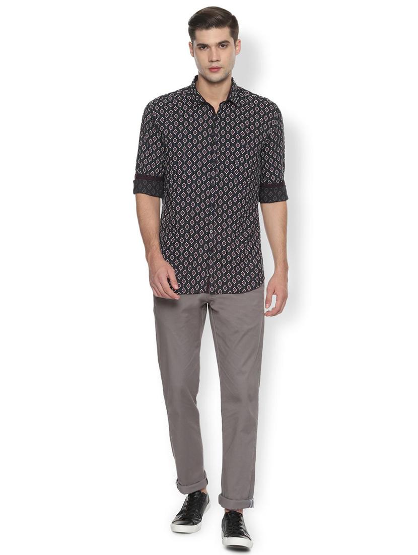 navy blue cotton blend casual shirt - 16496273 - Zoom Image - 3
