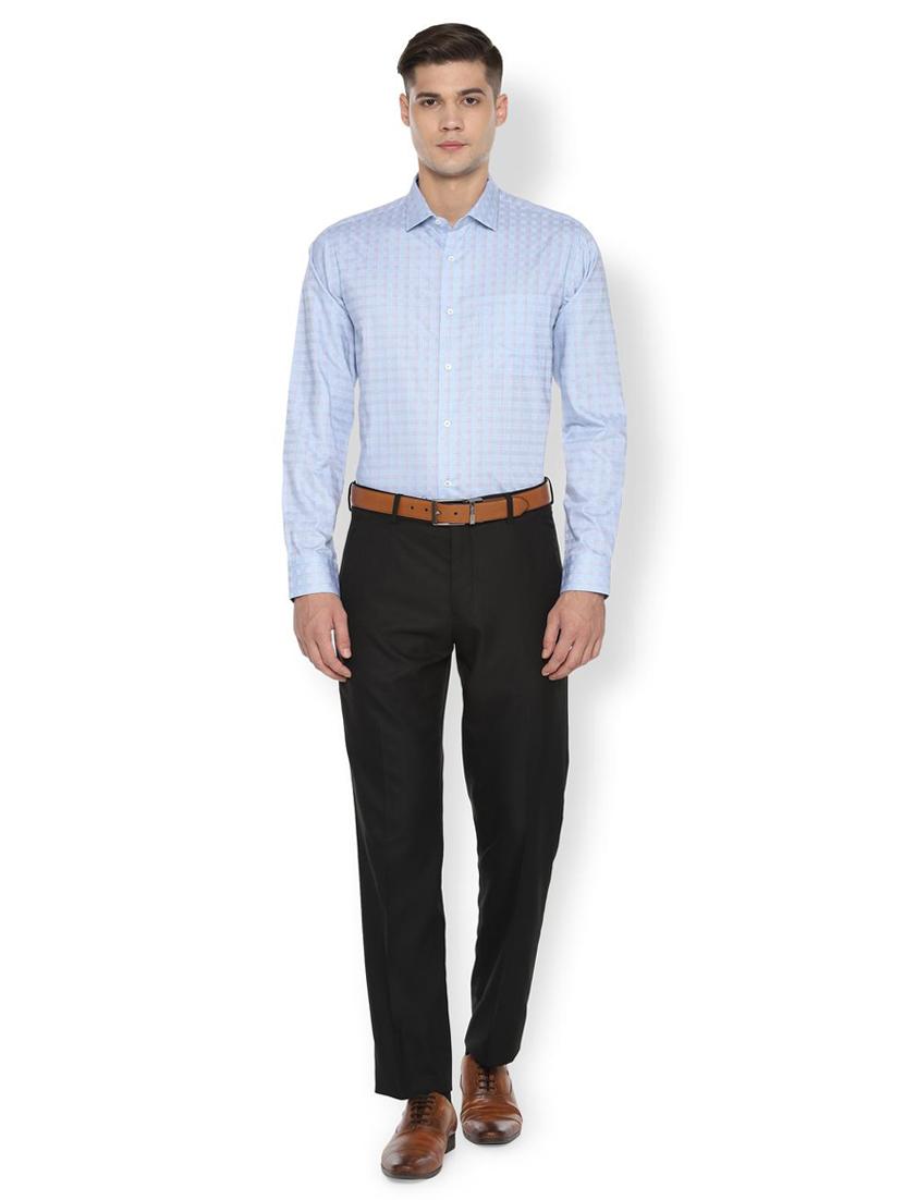 blue checkered formal shirt - 16496291 - Zoom Image - 3
