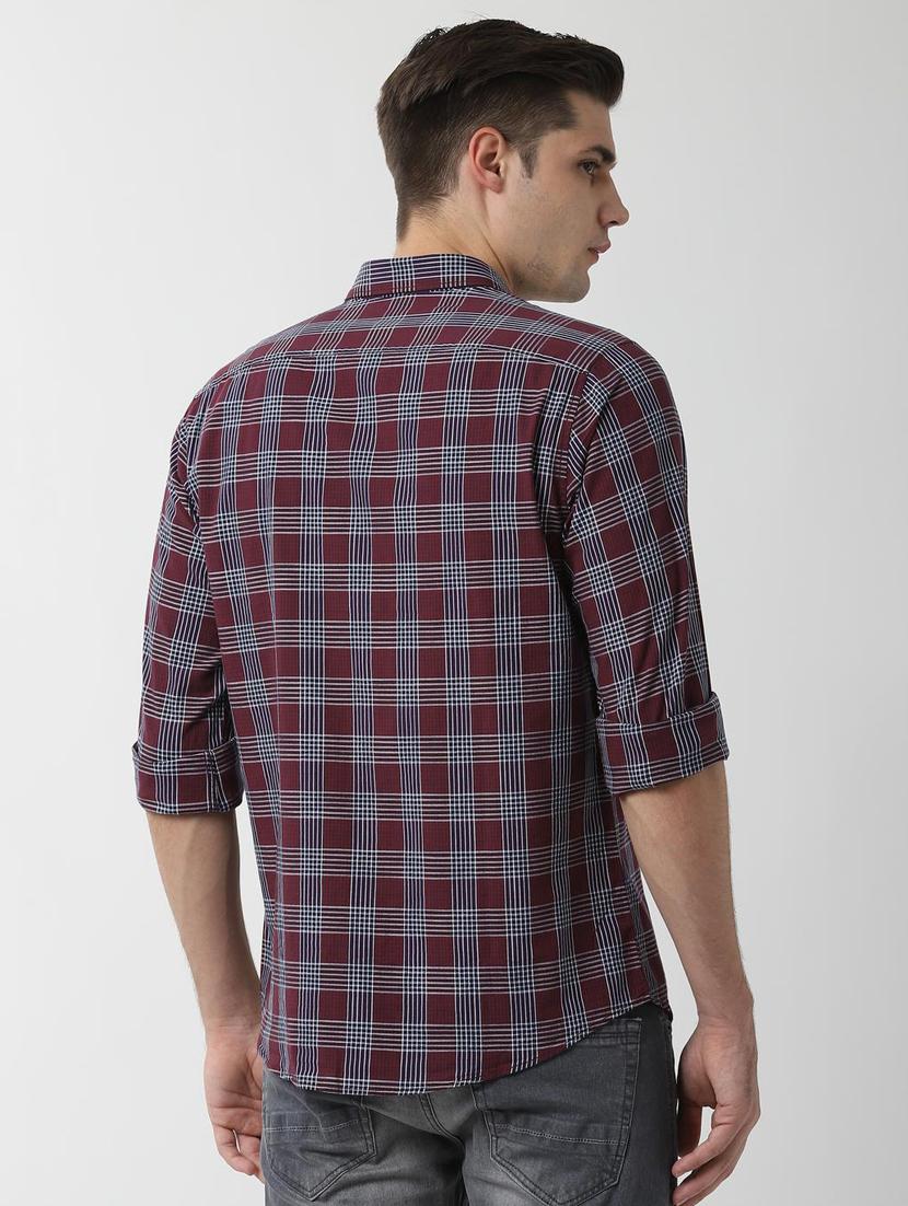 purple checkered casual shirt - 16496298 - Zoom Image - 3