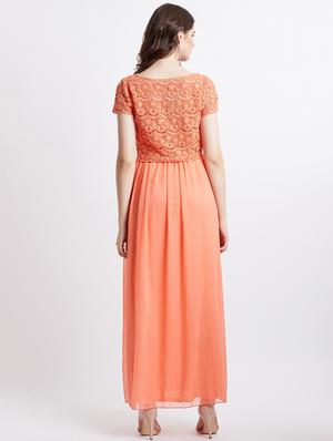 boat neck crochet maxi dress - 16496908 - Standard Image - 3