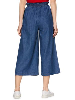 drawstring waist denim trouserv - 16496983 - Standard Image - 3