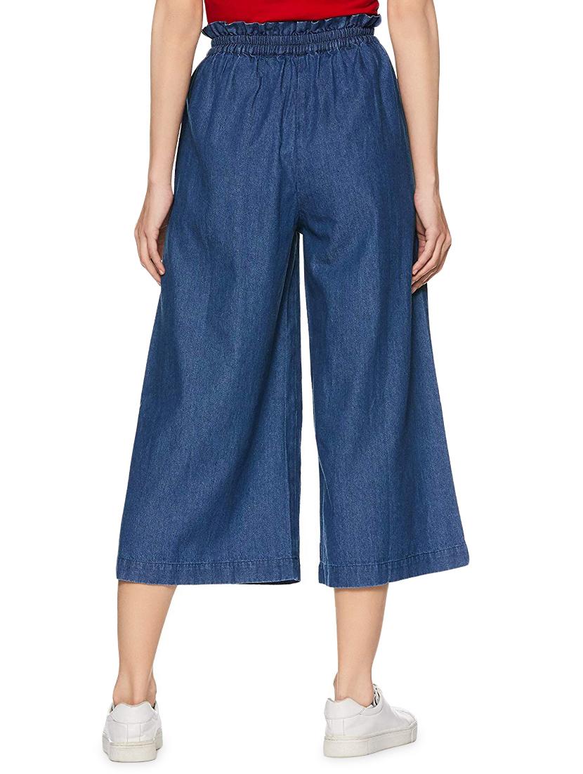 drawstring waist denim trouserv - 16496983 - Zoom Image - 3