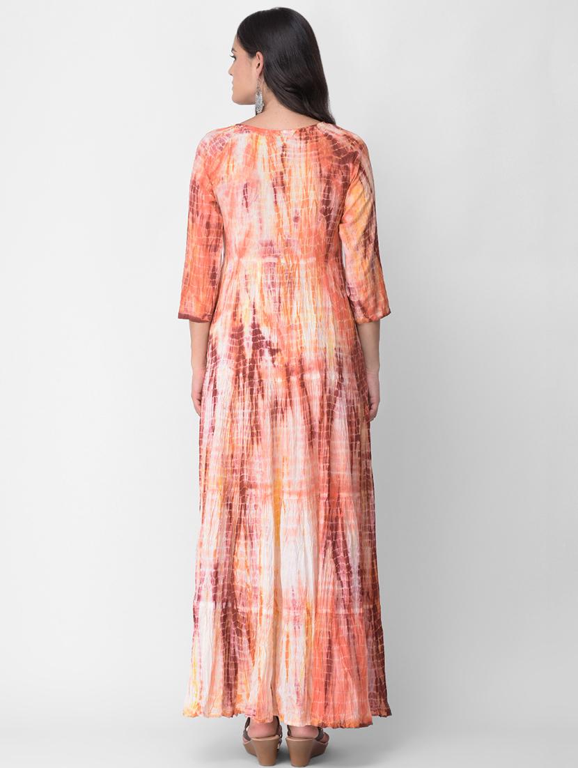 shibori a-line kurta - 16497055 - Zoom Image - 3