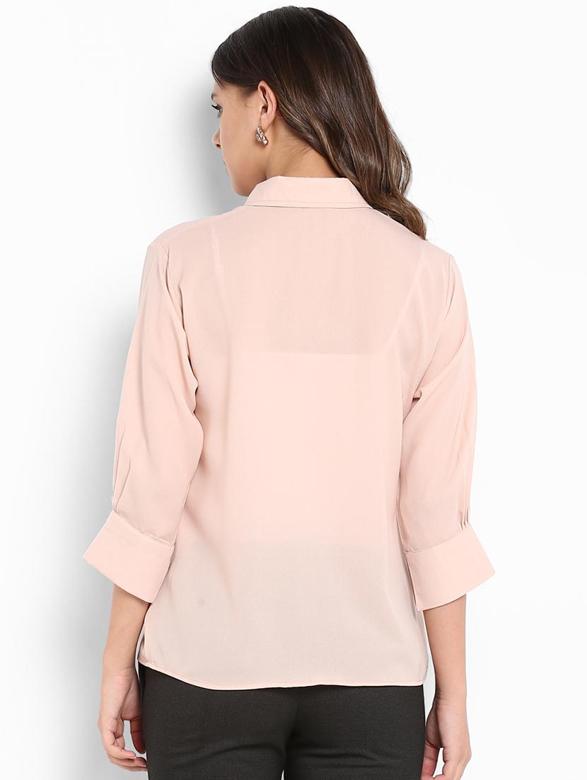 ruffled neck solid shirt - 16497341 - Zoom Image - 3