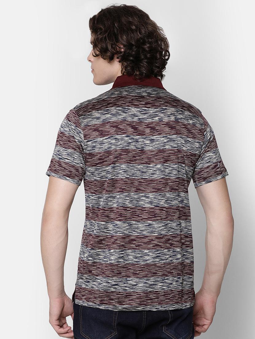 maroon striped collared t-shirt - 16497891 - Zoom Image - 3