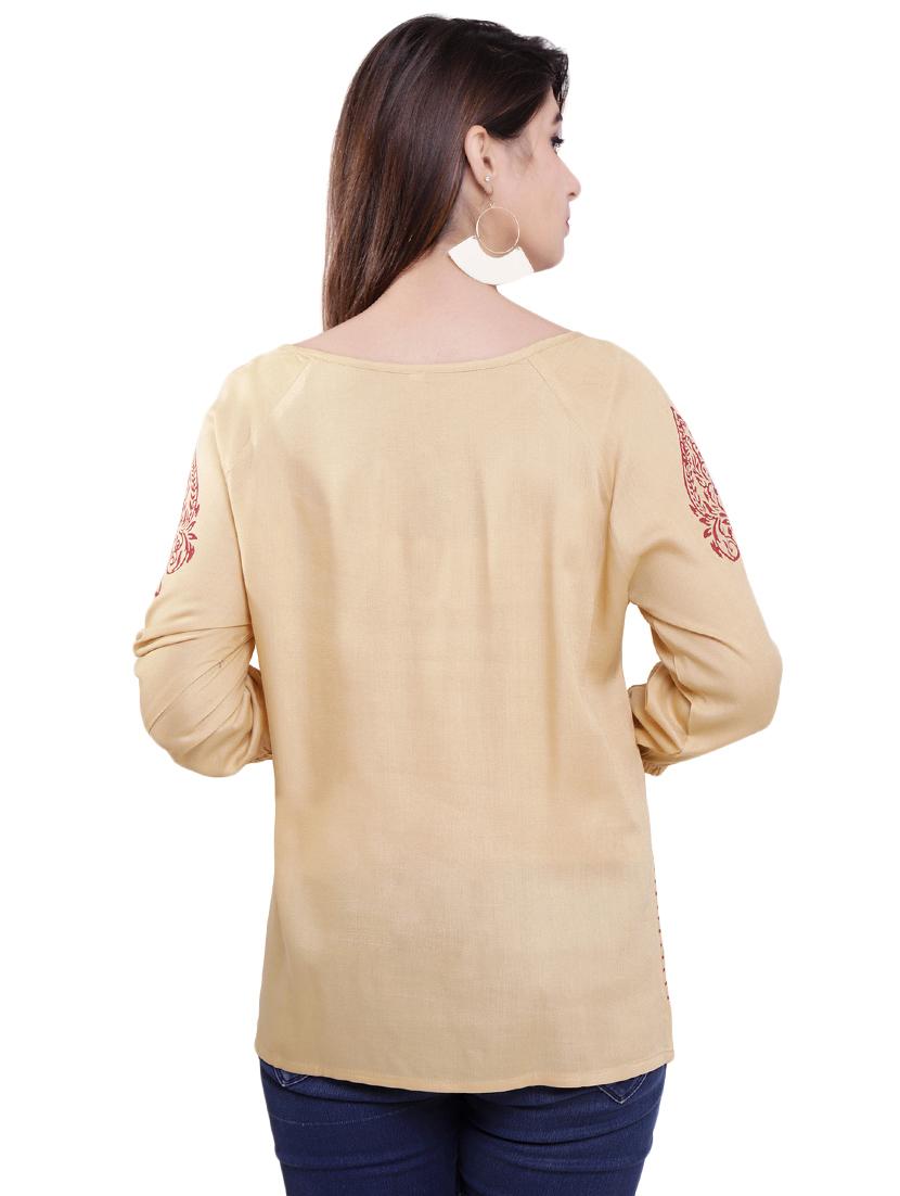 tie up neck printed top - 16498538 - Zoom Image - 3