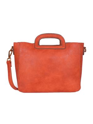 orange leatherette (pu) regular handbag combo - 16498678 - Standard Image - 3