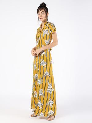 button up floral maxi dress - 16498720 - Standard Image - 3