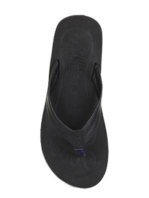 frantofit black leatherette toe separator flip flops - 16499859 - Standard Image - 3