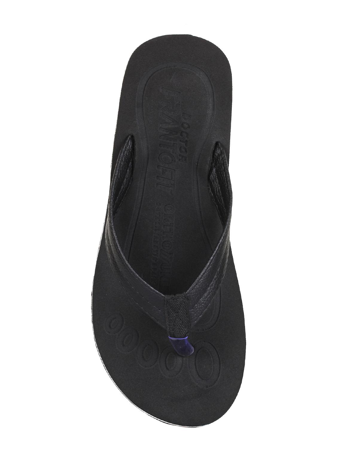 frantofit black leatherette toe separator flip flops - 16499859 - Zoom Image - 3